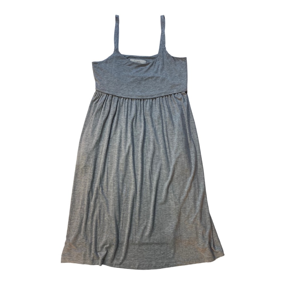 Ann Taylor Loft Dress Gray Babydoll Jersey Sleeveless Women’s Medium Pet…